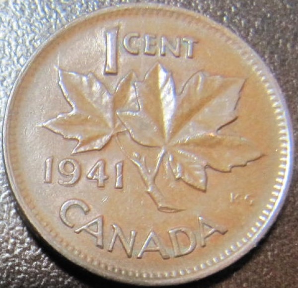 Canada-1941-1-Cent-Doubling-On-Date